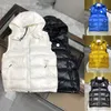 Designer Tibb Mens huva ner västar Frankrike varumärke Kvinnor Bormar ner Vest Winter Jacket Embroidered Chest Badge Varma ytterkläderjackor