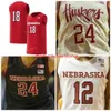 Anpassad sömnad Nebraska Cornhuskers Basketball Jersey 10 Karrington Davis 11 Dachon Burke 12 Thomas Allen 14 Isaac Copeland Jr