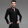 Stage Wear Men's Latin Dance Coat Adult Male Square Short Sleeved Shirt Fashion Rumba Samba Dancing Clothes Morden Canding B-4229