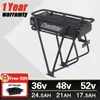 بطارية الدراجة الكهربائية 36V 48V 20AH 52V 17AH 350W 750W 1500W RACK RACK Trunk Ebike Batike Carrier Bafang