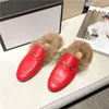 Brandneue Damen-Slipper aus Princetown-Leder, Fell-Wildleder-Samt-Winter-Slipper-Loafer, Muller-Wohnung, EUR 34–46