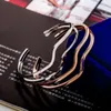 Bangle Wave Bracelets Gold Silver Black Plated Openings Cuff Bangles Adjustable Women Men Hand Accessories Hollow Metal Jewelry