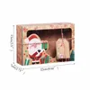 Cadeau cadeau 12pcs boîtes de bonbons de Noël boîte de papier avec carte de père Noël emballage chocolat biscuit biscuit fournitures de fête de Noël