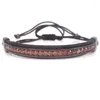 Bracelets de charme PVC Couro de couro preto Men bracelete moda Marca masculina Micro Pave Brown Cz Protegendo Jóias de Macrame Riviere