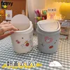 Kawaii White Desktop Mini Plastic Stationery Organizer Small Cotton Swab Washi Tapes Stickers Storage Box with Liddust-proof