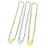 Braccialetti di design di lusso Collana a cuore Collana da donna in acciaio inossidabile Coppia di gioielli di moda incastonati sul collo Regalo di San Valentino per la fidanzata Commercio all'ingrosso