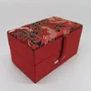 Geschenkpapier, 10,5 x 6,5 x 6 cm, hochwertige chinesische Seidenbrokat-Box, mit Baumwolle gefüllte Verpackungsboxen, Kristall-Jadestein-Schmuck-Aufbewahrungsbox