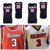 Individuell genähtes Basketball-Trikot der Belmont Bruins 24 Michael Benkert 33 Nick Muszynski 50 Seth Adelsperger 11 Kevin McClain