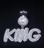 Benutzerdefinierter Name A-Z Roud Typle Buchstaben Anhänger Halskette Dollarzeichen Charms für Männer Frauen Geschenke Zirkonia Halskette Hip Hop Jewelr256u