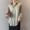 Blouses feminina Mulheres Manga longa Manga Longa Camisa solta Chegada coreana Spring Button Up namorado camisetas sexy feminina tops femininos casuais