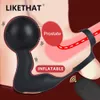 Skönhetsartiklar Uppblåsbar prostata massager penis ring anal vibrator för män fjärrkontroll expansion rumpa plugg sexig leksak vuxen 18