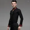 Stage Wear Men's Latin Dance Coat Adult Male Square Short Sleeved Shirt Fashion Rumba Samba Dancing Clothes Morden Canding B-4229