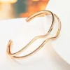 Bangle Wave Bracelets Gold Silver Black Plated Openings Cuff Bangles Adjustable Women Men Hand Accessories Hollow Metal Jewelry