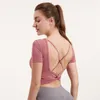 Aktif Gömlek Vansydical Yoga Gömlek Kadın Spor Salonu Hızlı Kuru Spor Çapraz Geri Nefes Backless Egzersiz Yastıklı Seksi Spor Yelek Tayt