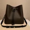 Luksusowe torby designerskie NEONOE torebki wiadro torebki w kwiaty kobiety modna torba na ramię list marki oryginalne skórzane torby na ramię crossbody bag