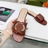 Made in Italy Women Interlocking Slippers G cut-out slide sandal Calf Leather Sexy Flat Ladies Fashion Cutout Wear Shoes 35-42