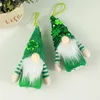 St Patricks Day Party Gnome h￤ngande ornament Irish Elf Luminous Dolls Hanging Pendants Decoration Kids Gifts