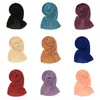 Etniska kläder 34Colors veckade Crinkle Plain Long Scarf Women's Chiffon Headscarf Fashion Muslim Large Size Hijab Shawls Warm Scavers