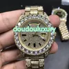 Hela Iced Out Diamonds Men's Watches the Gold - Face Hip -Hop Rap Style Mode Watches the Automatic Waterproof Watc265Z