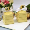 Cadeau cadeau 50pcs / paquet mignon bébé douche faveur dessin animé miel abeille fête d'anniversaire bonbons enfants papier décor boîte cadeaux adorables I3c3