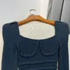 Blouses femme Automne Hiver Collection 2023 Solide Vert Foncé Slim Fit Top Qualité Flare Sleeve All-match Lady Blouse