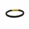 Bracelets porte-bonheur 5 pièces/lot bijoux pour hommes à la mode Bracelet en cuir véritable en acier inoxydable hommes bijoux véritables bracelets cadeau masculin