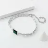 Choker Londany Necklace Sugar Cube Reversible Neckchain Small Design Simple High Quality Glass Emerald clavicle Chain Female Kvinna