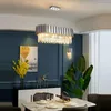 Lampadari Ovale Rotondo Argento Oro Cristallo Dimmerabile LED Lustre Lampadario Illuminazione per interni Apparecchio a sospensione Lampen per sala da pranzo