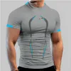 Chemise de course à séchage rapide T-shirt de sport Homme Formation Homme T-shirt Fitness Top Vêtements à manches courtes surdimensionnés