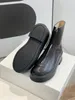 Raden slät läder fotled chelsea stövlar plattform blixtlås slip-on rund tå block klackar portabilitet platt kilar stövlar chunky boot för kvinnor varm