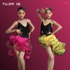 Stage Wear 2022 Latin Dance Clothes Tassel Dress Girls Summer Sleeveless One-piece Performance