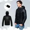 Herrarna Down Men's Packable Jacket Huven Lätt vit anka Puffer Isolerad kappa för resor utomhus vandring plus storlek 5xl