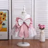 Enfant en bas âge fille Tutu dentelle arc robe robes de princesse pour bébé première 1ère année robe d'anniversaire infantile fête Pageant Christeng robe