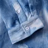 Camicie casual da uomo 2022 Camicia di velluto a coste primavera Moda uomo Blu Tie Dye Uomo Streetwear Coreano manica lunga allentata Abito da uomo di marca