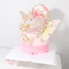 Festive Supplies Butterfly Valentine's Day Cake Toppers Pink Birthday Cupcake Topper For Party Baking Decorations