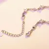 Braccialetti a maglie Braccialetti con ciondoli a catena con ciondoli a catena in cristallo trasparente con zirconi viola di alta qualità per le donne