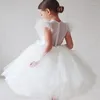 Mädchenkleider, 100–150 cm, Teenager-Kleid, Kinderkleidung, Party, elegant, Prinzessin, lang, Tüll, Baby, Kinder, Spitze, Hochzeitszeremonie