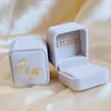 Party Supplies Personalized Wedding Ring Box Engagement Modern Custom Rectangle Proposal Earring Bride Gift Storage