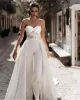 Odłączane suknie ślubne Jumps Bezpośrednie koronki widzi się, choć top otwarty boisko pociąg ślubny suknie ślubne plażowe suknie ślubne Przyjęcie 2023
