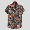 Męskie koszulki marka Letnia hawajska koszula męska roślina liść drukujący światło projektant oddychający męski plaża