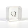 55x55mm Transparent Floating Display Case Earring Gems Ring Smyckesupph￤ngning F￶rpackning Box Pet Membrane Stand Holder FY5540 SS1226