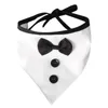 Hundkläder Pet Cat Bandanas Gentleman Costume Triangle Scarf Bow Tie Collar Bowknot Bowtie Wedding Suit Stor justerbar stil
