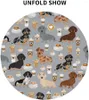 Tafelkleed Dachshund Coffee Round ronde rimpelbestendig wasbare polyester tafelkleed voor dineren binnenshuis BBQ