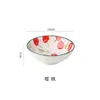 الأوعية الشبكة الحمراء اليابانية المنزلية السيراميك المعكرونة الوعاء الإبداعية شوربة الحساء الأرز لطيف الطالب مقصف كبير