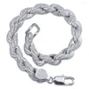 Charm Bracelets Hip Hop High End Twist Chain Twisted Bling Paved Cubic Zircon 8mm Bracelet Men Jewelry