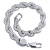 Braccialetti con ciondoli Hip Hop High End Twist Chain Twisted Bling Pavé Cubic Zircon 8mm Bracciale Gioielli da uomo