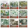 Tapestries Green Tropical Leaves Cactus Tapestry Wall Hanging Nature Palm Tree Leaf Banana Plant Home Art For Room Dorm Bedroom