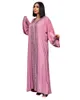 Ethnic Clothing Spring 2022 African Dresses For Women Long Sleeve V-neck Green Pink Plus Size Dress Christmas Robes