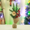 Juldekorationer 25 cm ornament Desktop Window Mini Tree Decoration Potted Plant Festival Scene