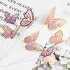 Festive Supplies 10pcs Stamping Gold Pink Butterfly Cake Toppers Princess Girl Wedding Happy Birthday Party Decor Dessert